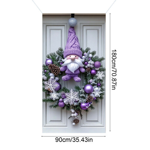 Weihnachtsmann-Türdekoration, 35 x 71 Zoll, Polyester 2