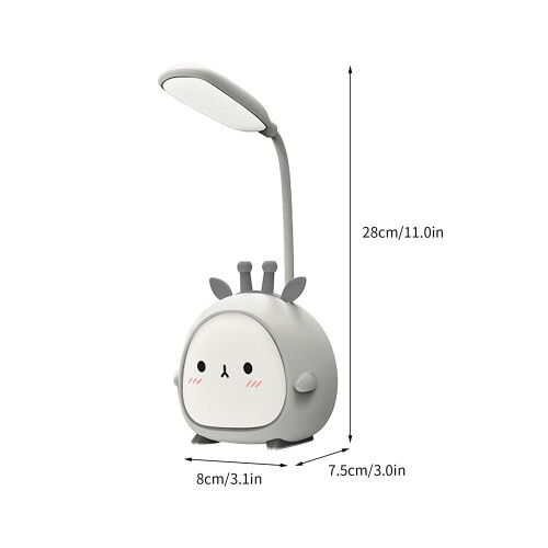 Luminária de mesa LED com braço flexível ajustável, base kawaii e USB. 1