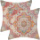 Fodere per cuscini Boho 18x18, set da 2, lino arancione, design etnico – Arredamento rustico e per esterni 1