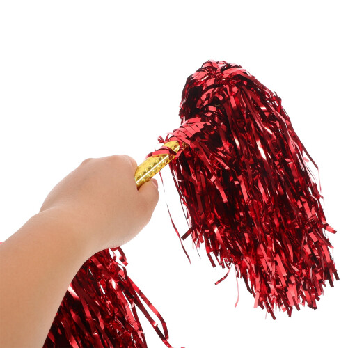 2 Stück Squads Dance Pompons Metallic Cheer Flower Stick Kleinkind 2