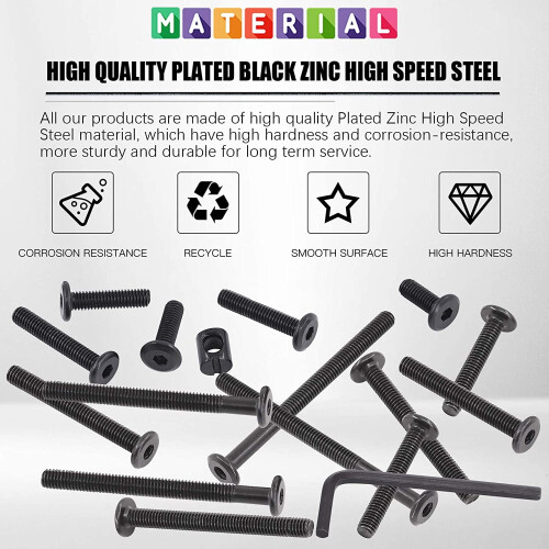 Kit de tornillos de cabeza hexagonal M6 y tuercas cilíndricas – 141 piezas 2
