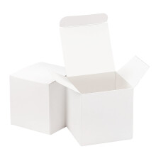 50er-Pack weiße Geschenkboxen aus Papier, 5,8 x 5,8 x 5,8 cm, mit Deckel, ideal zum Basteln von Cupcakes, zum Verpacken von Geschenken, für