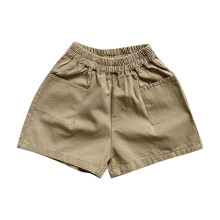 Pantaloni scurți de bumbac de vară pentru copii, băieți și fete, 2-8 ani, culoare solidă, casual, cu buzunare