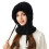 Gorro de tricô feminino 3 em 1 com cachecol de lã e máscara. 3