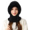 Gorro de tricô feminino 3 em 1 com cachecol de lã e máscara. 4