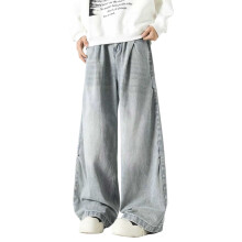 Mens Jeans For Men Retro Loose Drape Micro Lapel Thin Lazy Style Folded Washed Jeans Regular Fit Jeans Fall Winter