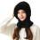 Gorro de tricô feminino 3 em 1 com cachecol de lã e máscara. 2