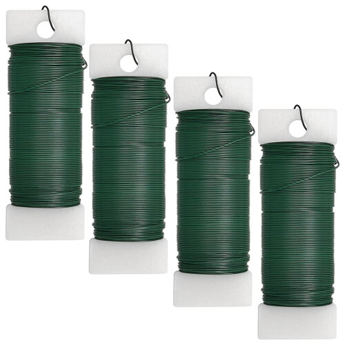 4er-Pack Blumendraht, flexibel, Floristengrün