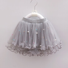 Mini Tutu Hame Taaperoille Tytöille Söpö Juhlatanssiliitos Yksivärinen Verkkolanka Crimping Helmi Paljeteilla Tylli Hame, Harmaa
