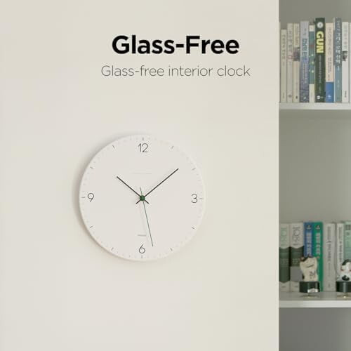 12 inch Slim Silent Wall Clock Ivory 2