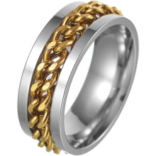 Pánské Fidget Rings Anxiety Spinner Rings pro muže Klasické řetízkové prsteny pro ženy Teenager Titanový ocelový prsten