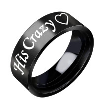 Titanium Steel Love Rings Wedding Band Rings for Women Rings for Men Smooth Rings Geometry Rings Size 6-13