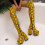 Γυναικείες ψηλές μπότες Patchwork Serpentine Platform Ultra High Heel με χειμερινές μπότες πάνω από 2