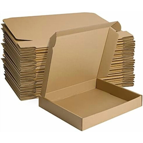 Caixa de envio de papelão ondulado 13x10x2 polegadas (33x25x5 cm) - Pacote com 25 unidades