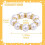 Anéis de guardanapo com pérolas brancas e douradas (10 peças) 2