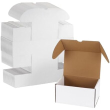 40 Pack 6x4x3 Small Shipping Boxes for Packing Small Business, White Corrugated Cardboard mailing Box for Shipping