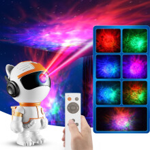 Astronaut Galaxy Projector for Bedroom, Baby Night Light with Remote, Nebula Projector for Kids Ceiling Room Decor(White Cat)