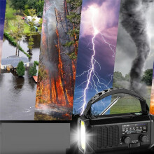 Upgrade 20000mAh Emergency Weather Radio FM/AM/WB,Hand Crank Radio,Flashlight,Solar Powered for Outdoor Camping Green