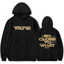 Geansaí Tate McRae Stars Merch Hoodie le Pócaí agus Sreangán Tarraingthe, Geansaí le Cochall Unisex, Éadaí Faisin