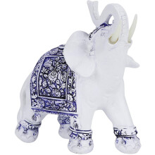 5.5" Blue Elephant Resin Figurine – Cute Home Decor for Living Room, Bedroom, Office (Compatible with Home Styling)