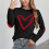 Damen-Strickpullover mit Herzmuster, Rundhalsausschnitt, Größen S-XL 4