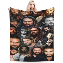 Jason Momoa Soft Wool Fleece Throw Blanket – Cozy Plush Blanket for Sofa, Office, Car, Camping, Yoga, Travel & Home Decor