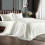 Σετ σεντόνια σατέν King Size 4 τεμαχίων, Ivory White, Πολυτελή μαλακά για μαλλιά/δέρμα, 1