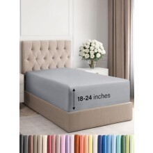 Drap-housse extra profond pour lit simple – Compatible avec les matelas de 45 à 60 cm, ultra-doux, infroissable et résistant à la décoloration,