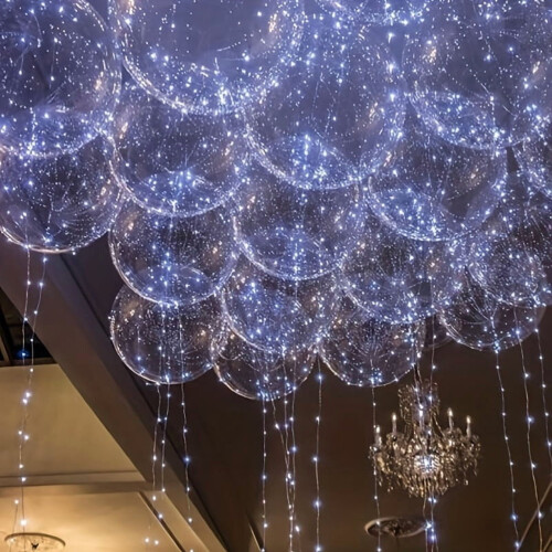 10pcs 20in LED Light-Up Bobo Balloons, Transparent 1
