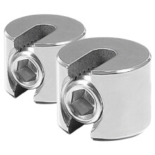 2 Pcs Wire Rope Double Clamp Cable Clamps Nozzle Kit Automatic Coated Silver