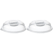 Lot de 2 petits couvercles transparents pour micro-ondes, anti-éclaboussures.