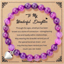 Inspirerende cadeaus voor stressverlichting voor vrouwen en tienermeisjes, helende armband met amethist voor moeder, dochter, zus en beste vriendin.