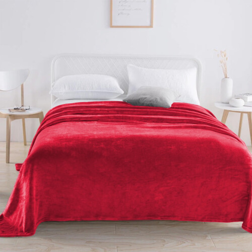 Velvet Flannel Blanket 180x200cm Polyester King Size 1