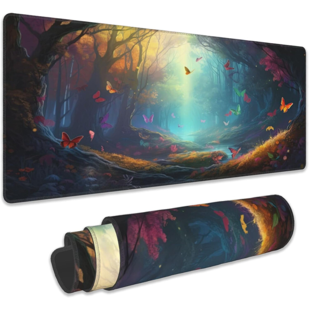 Fantasy Landscape Desk Mat, 31.5"X11.8" Gaming Mouse Pad With Non-Slip Base & Stitched Edge – Compatible With All Mice 9555307267294
