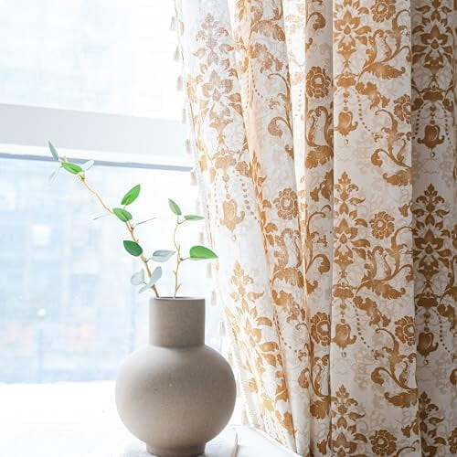 Boho Curtains Cotton-Linen Rod Pocket 59"x84" Brown 2