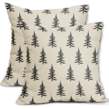 Housses de coussin sapin de Noël 45 x 45 cm, lot de 2