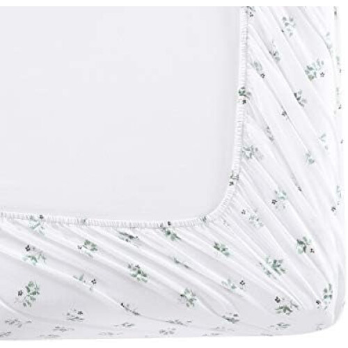 Queen Cotton Percale Sheet Set Pale Pink Floral 2