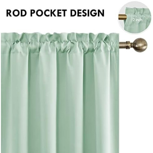 Cortinas Blackout Verde Claro 52x45 polegadas Conjunto de 2 2