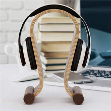2X Wooden Headset Holder,Universal Earphone Hanger Holder for Gaming Headsets & DJ Studio Headphones Rack