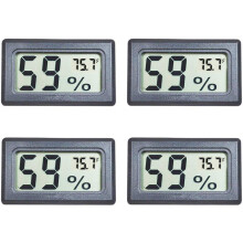 4dílná sada mini digitálních teploměrů a vlhkoměrů s LCD displejem, F, kompatibilní s akvárii pro plazy, pouzdry na kytary, skleníky a