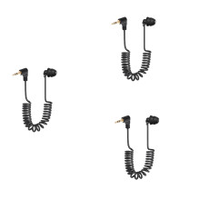 3 Stuks 3,5 mm Veerkoptelefoon Enkelzijdige Hoofdtelefoon Oordopjes Bedrade Headset voor Mobiele Telefoon MP3-Computer