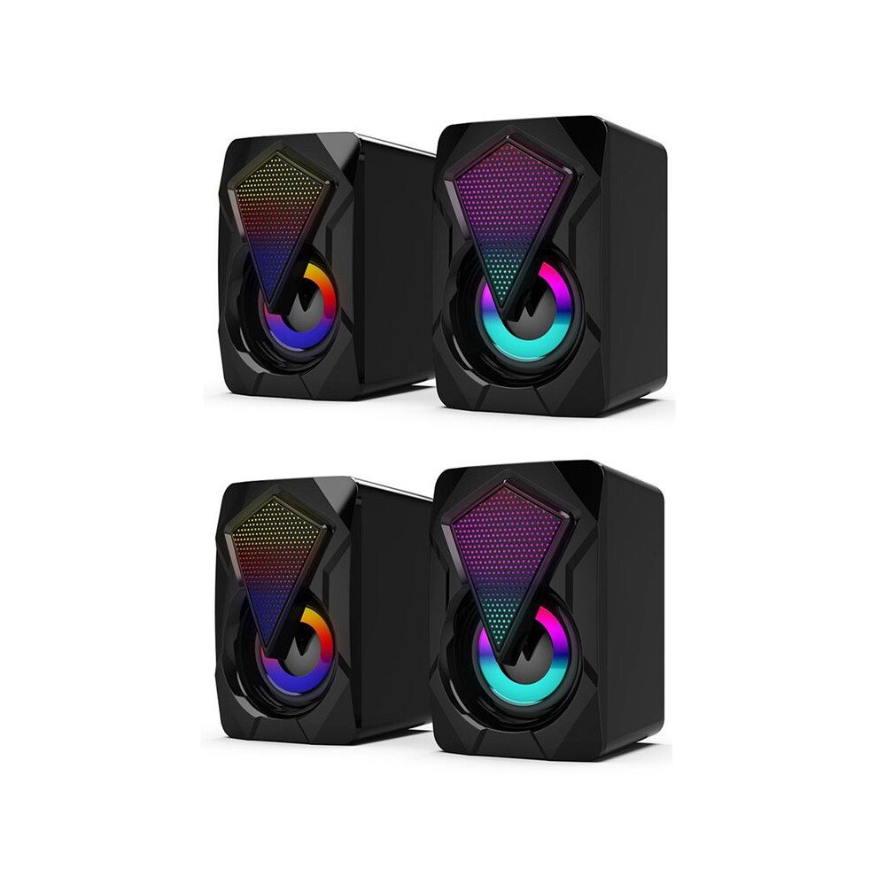 2X X2 Computer Speakers With Subwoofer For Pc Desktop Computer Led Ing Home Theater System Usb Wired Sound Box Light 6031820752095