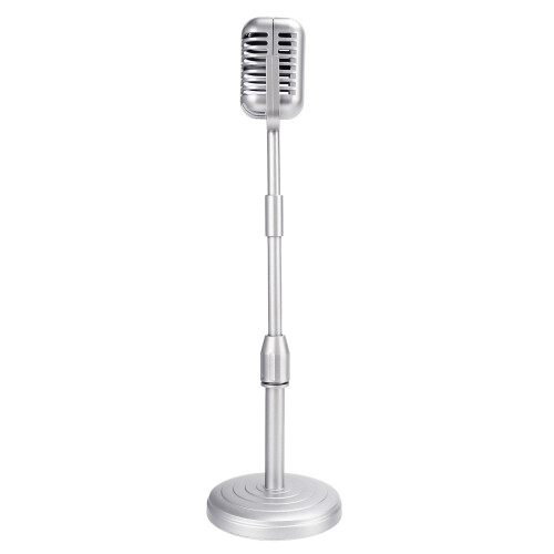 2X Modello di Supporto per Microfono da Tavolo Vintage con Altezza Regolabile, Supporto per Microfono Nel Stile Retrò Classico Supporto per Microfono 1