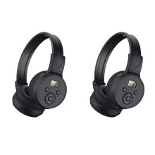 2X Portable Wireless FM Radio Headphones , Rechargeable FM Radio Headset Receiver for Meeting, Daily Works, Hiking