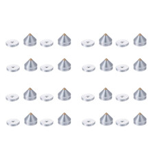 16Set Hifi Audio Foot Spikes Cone Floor Foot Nail Aluminum Alloy Speaker DAC CD Cabinet Power Amplifier Computer(Silver)