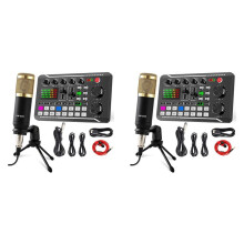 2X F998 Sound Card Kit,BM-800 Microphone Kit,with Live Sound Card,Audio Mixer Condenser PC Gaming Mic