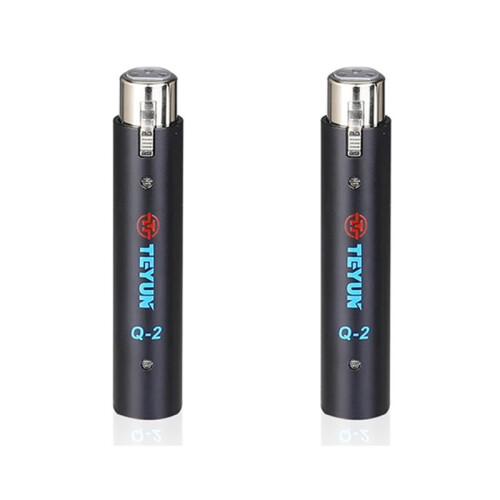 2X TEYUN Q2 Microphone Dynamic Preamplifier 28Db Gain Dynamic Mic Amplifier 48V Metal Structure Q-2 for Live