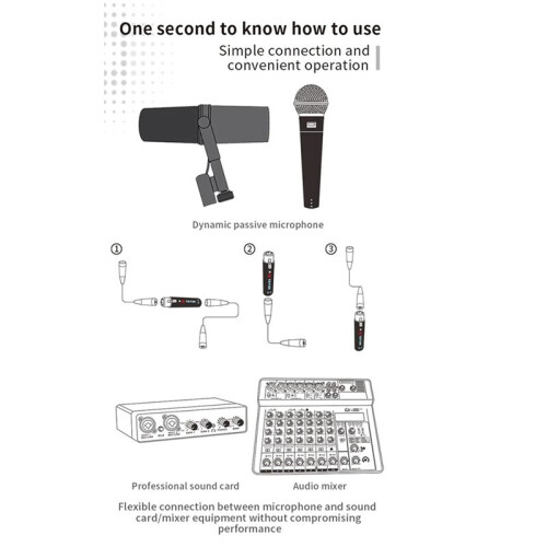 2X TEYUN Q2 Microphone Dynamic Preamplifier 28Db Gain Dynamic Mic Amplifier 48V Metal Structure Q-2 for Live 2