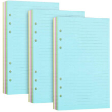 Opakowanie 3 wkładów A6Lined, 120 g/m², do notesu A6 z 6 ringami – kompatybilnego z Moleskine, Leuchtturm1917