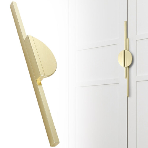 Zinc Alloy Cabinet Pull Gold 30cm Brushed Half-Circle 1